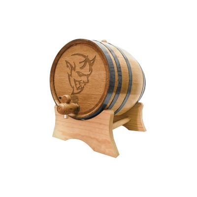 Demon Whiskey Barrel and Cradle Stand
