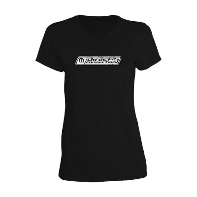 Direct Connection Women's Distressed Logo Black T-Shirt